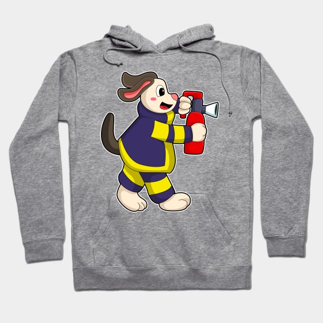 Dog as Firefighter with Fire extinguisher Hoodie by Markus Schnabel